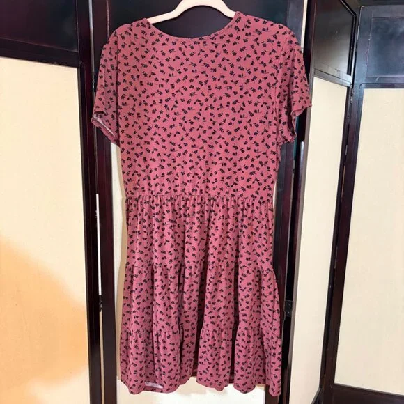 Kaileigh Pink Floral Tiered Dress XL - Picture 5 of 11